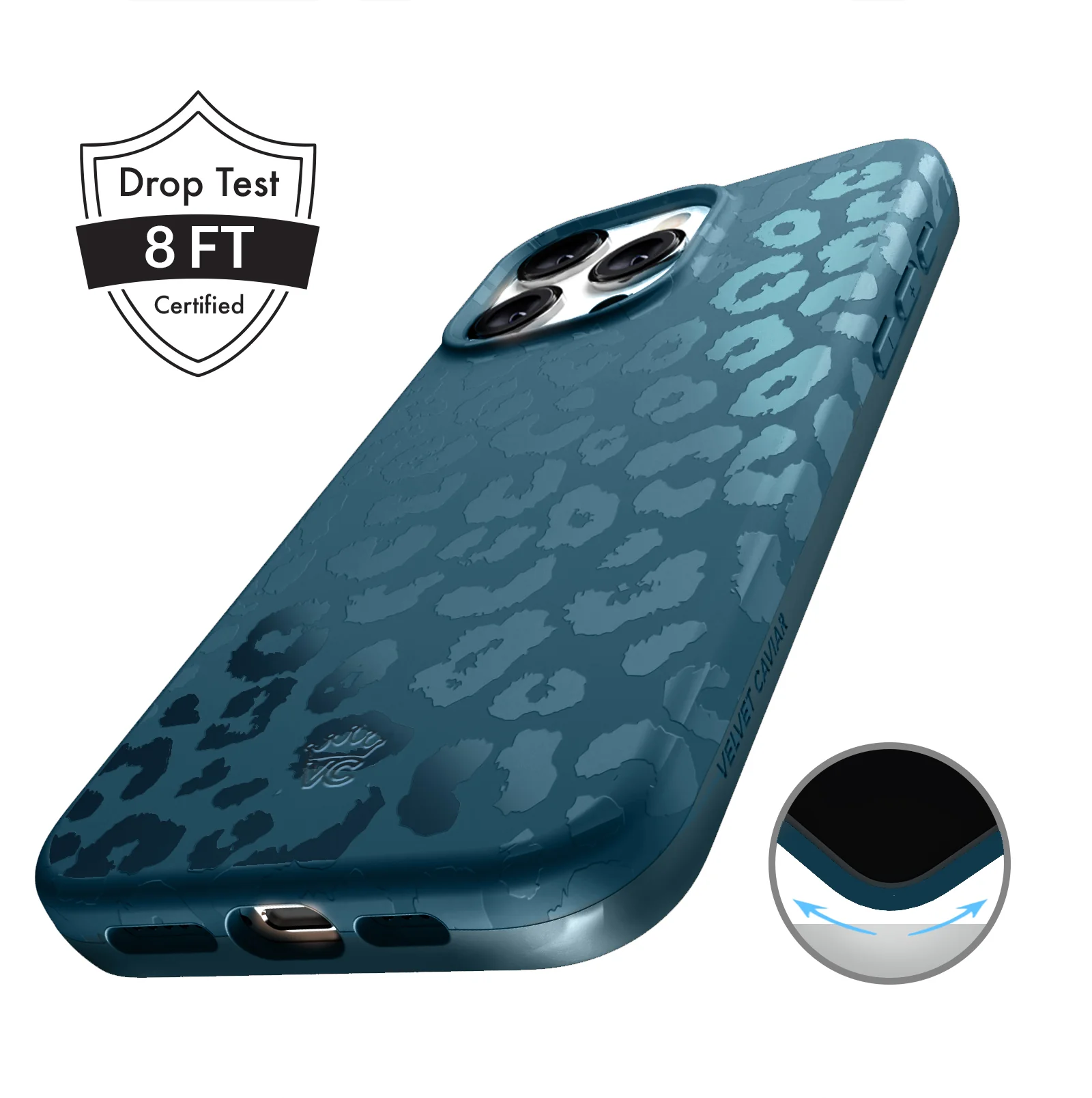 Metallic Navy Leopard iPhone Case - Image 39