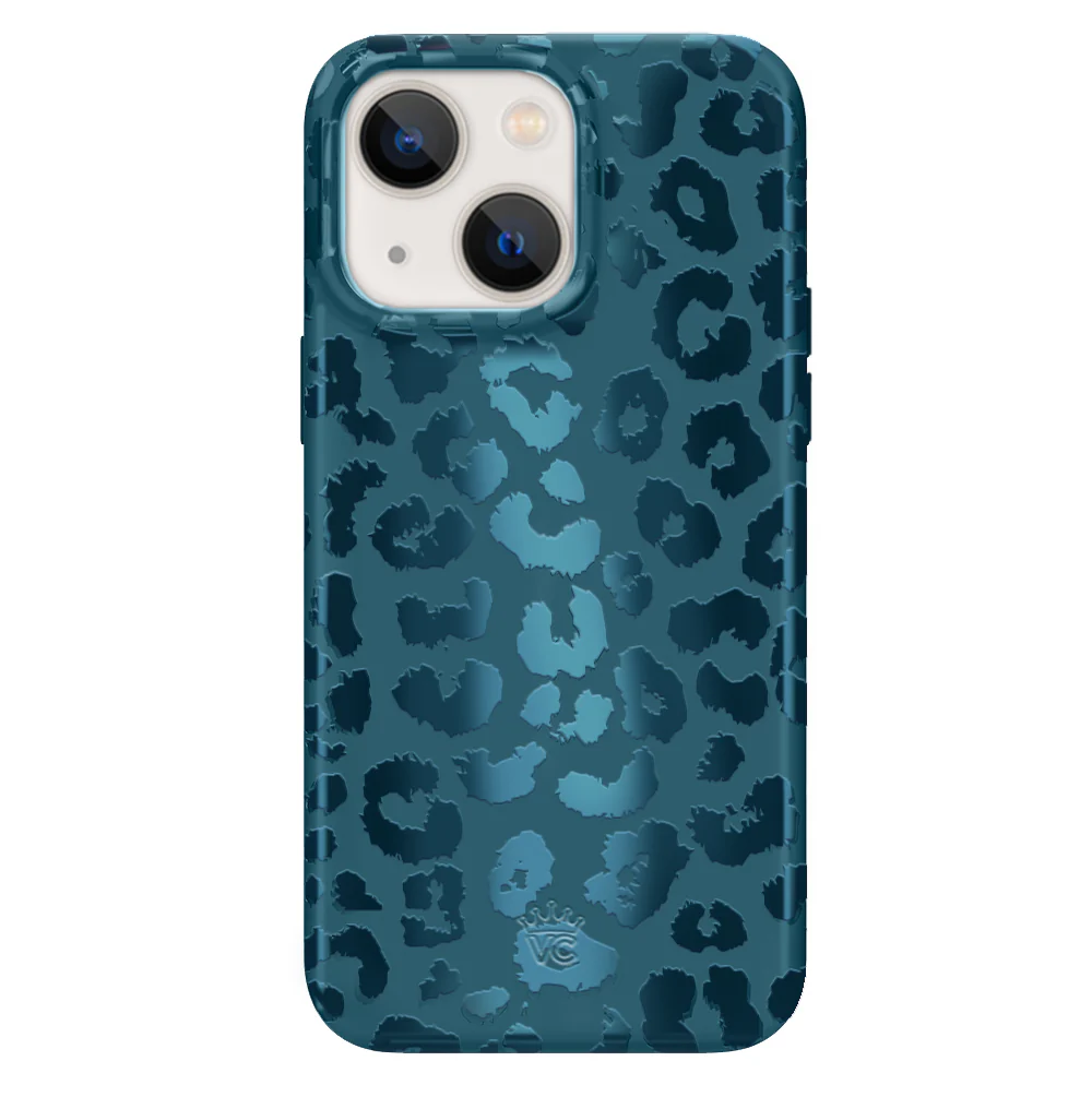 Metallic Navy Leopard iPhone Case - Image 41
