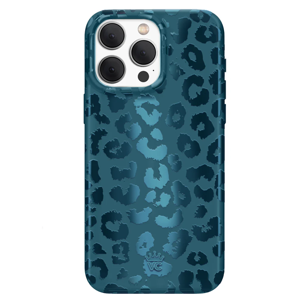 Metallic Navy Leopard iPhone Case - Image 6