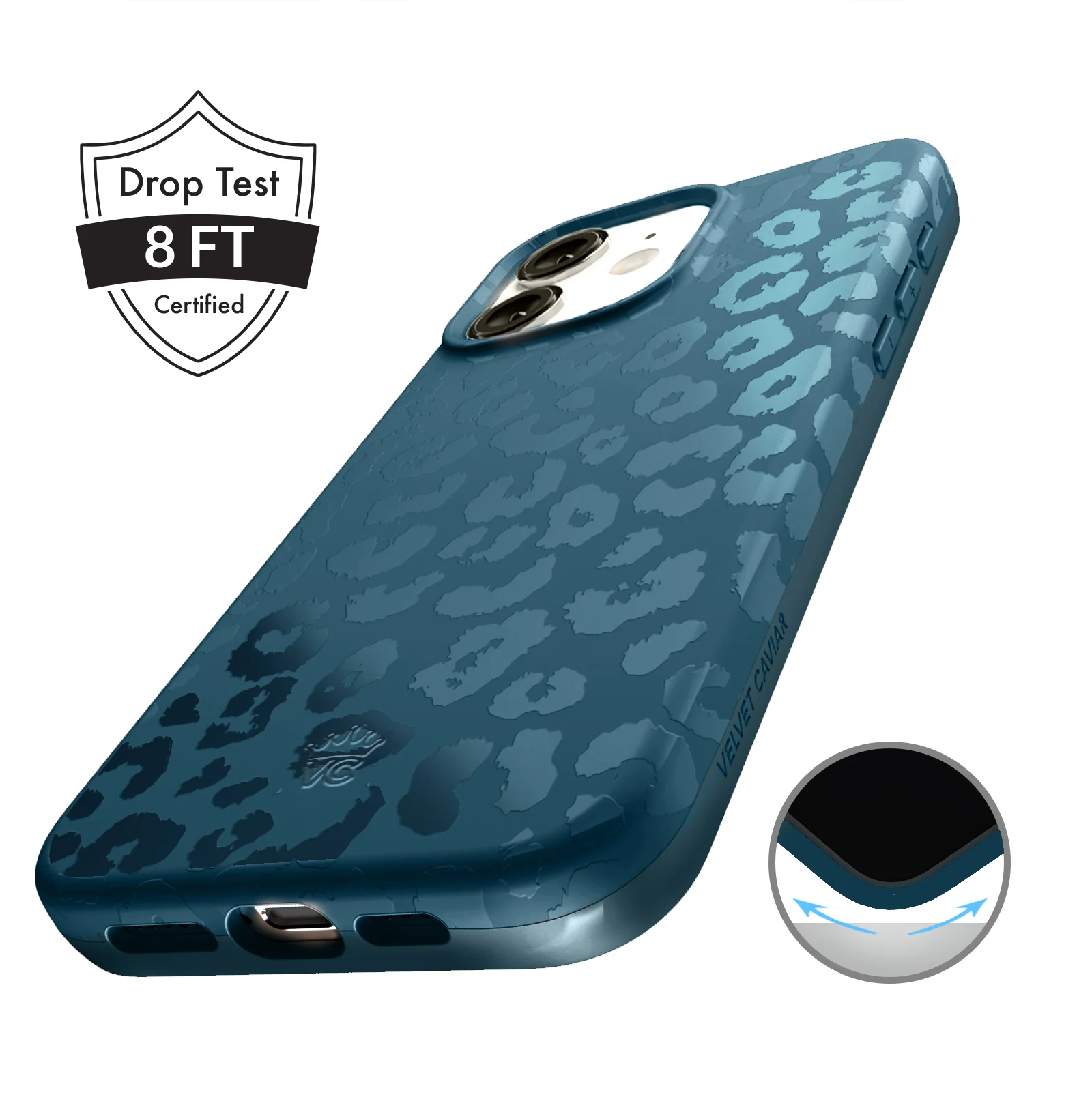 Metallic Navy Leopard iPhone Case - Image 69