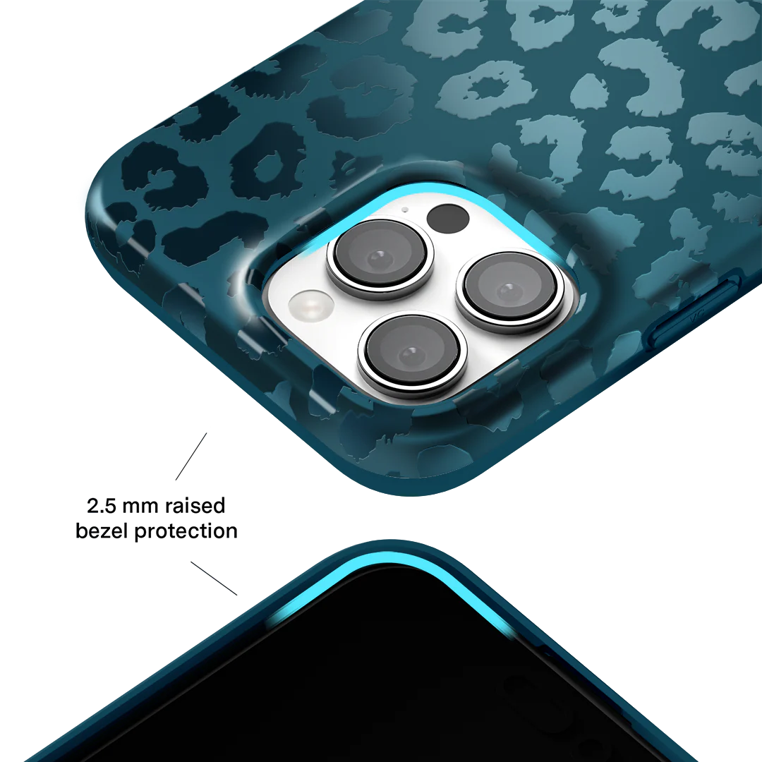 Metallic Navy Leopard iPhone Case - Image 82