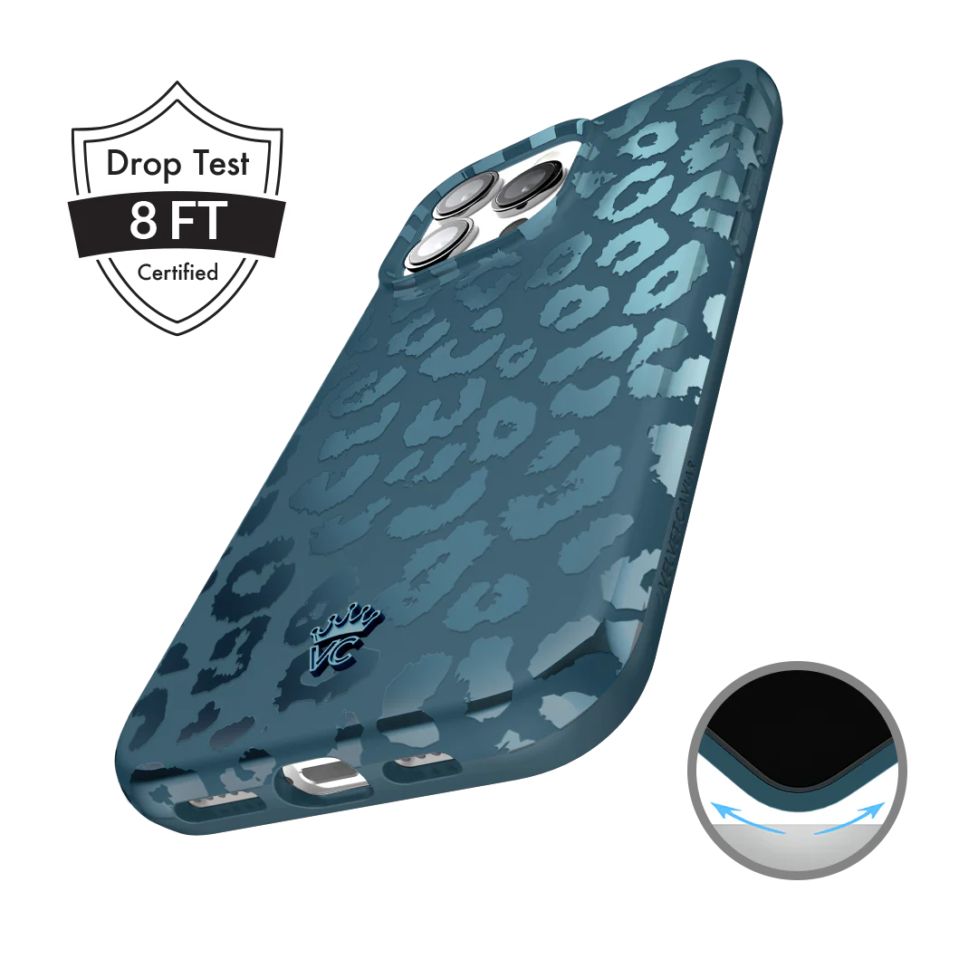 Metallic Navy Leopard iPhone Case - Image 84