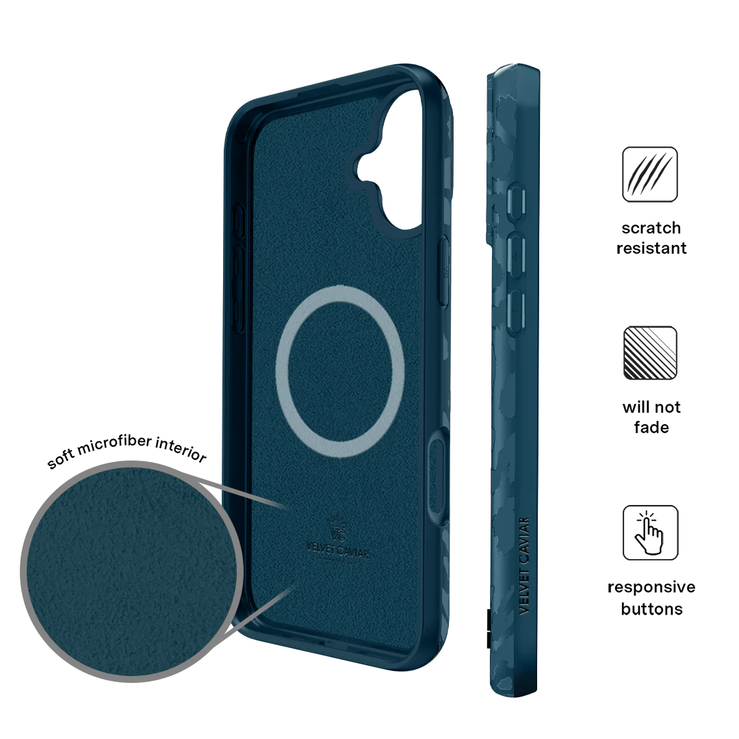 Metallic Navy Leopard iPhone Case - Image 90