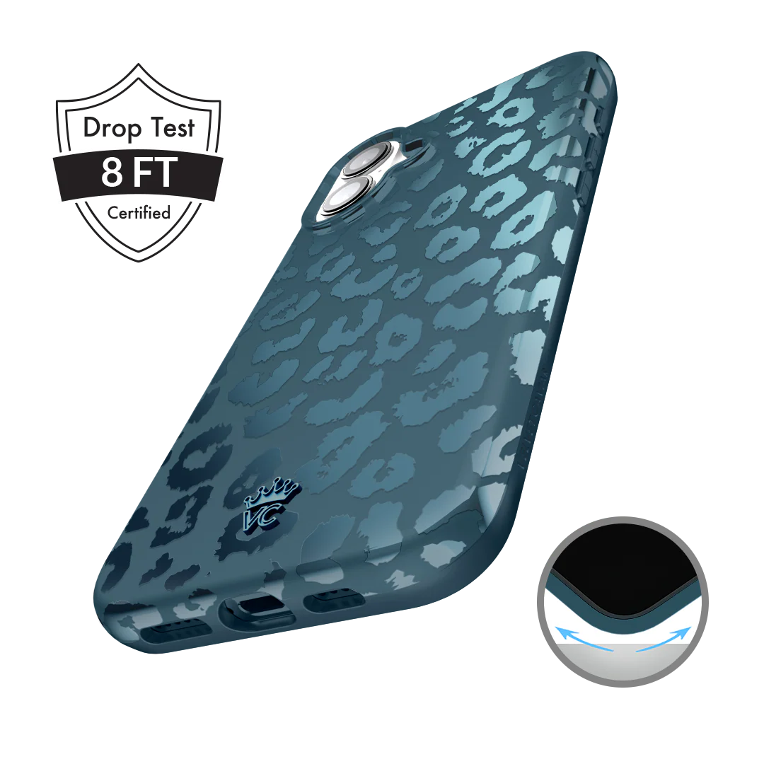 Metallic Navy Leopard iPhone Case - Image 99