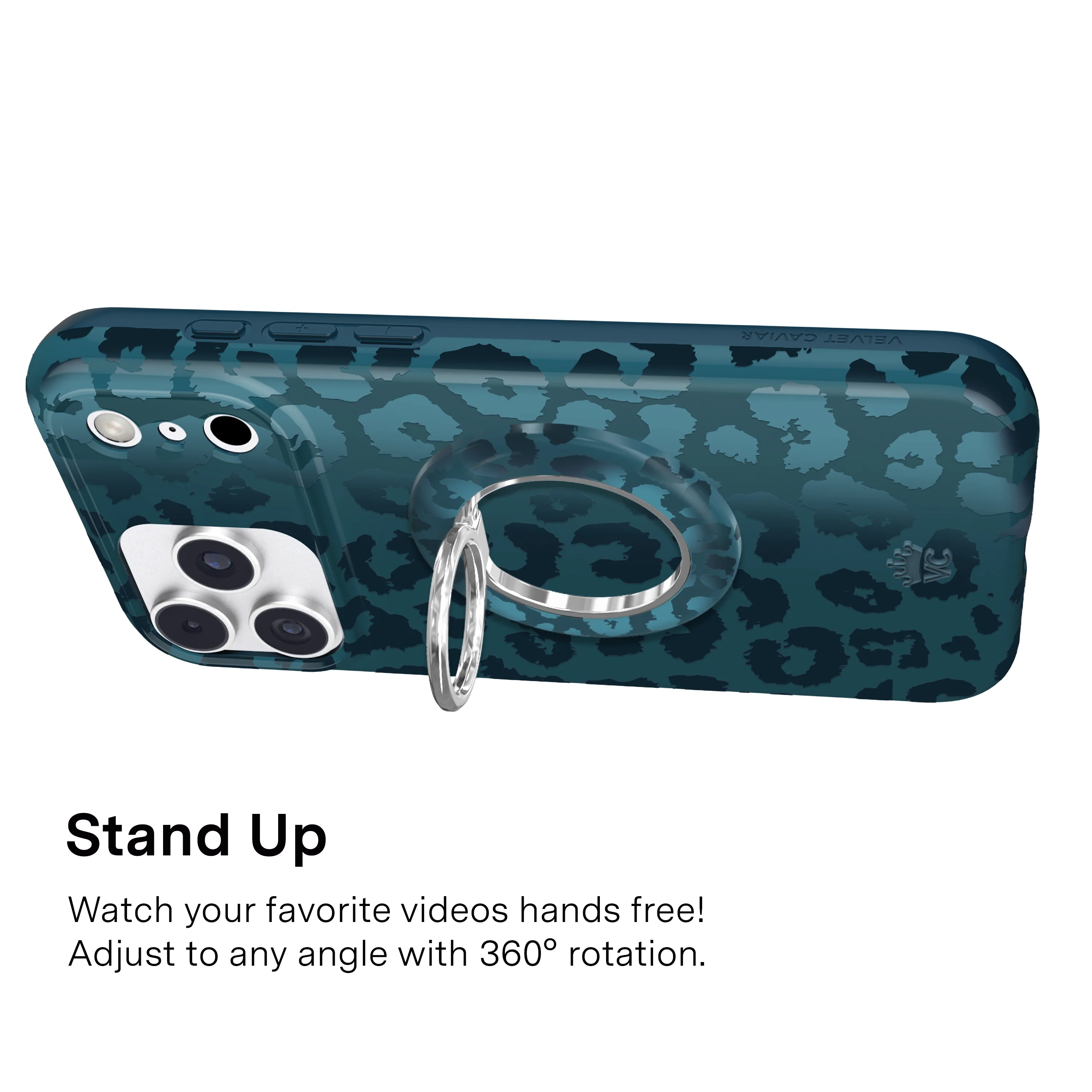 Metallic Navy Leopard MagSafe Grip Ring - Image 4