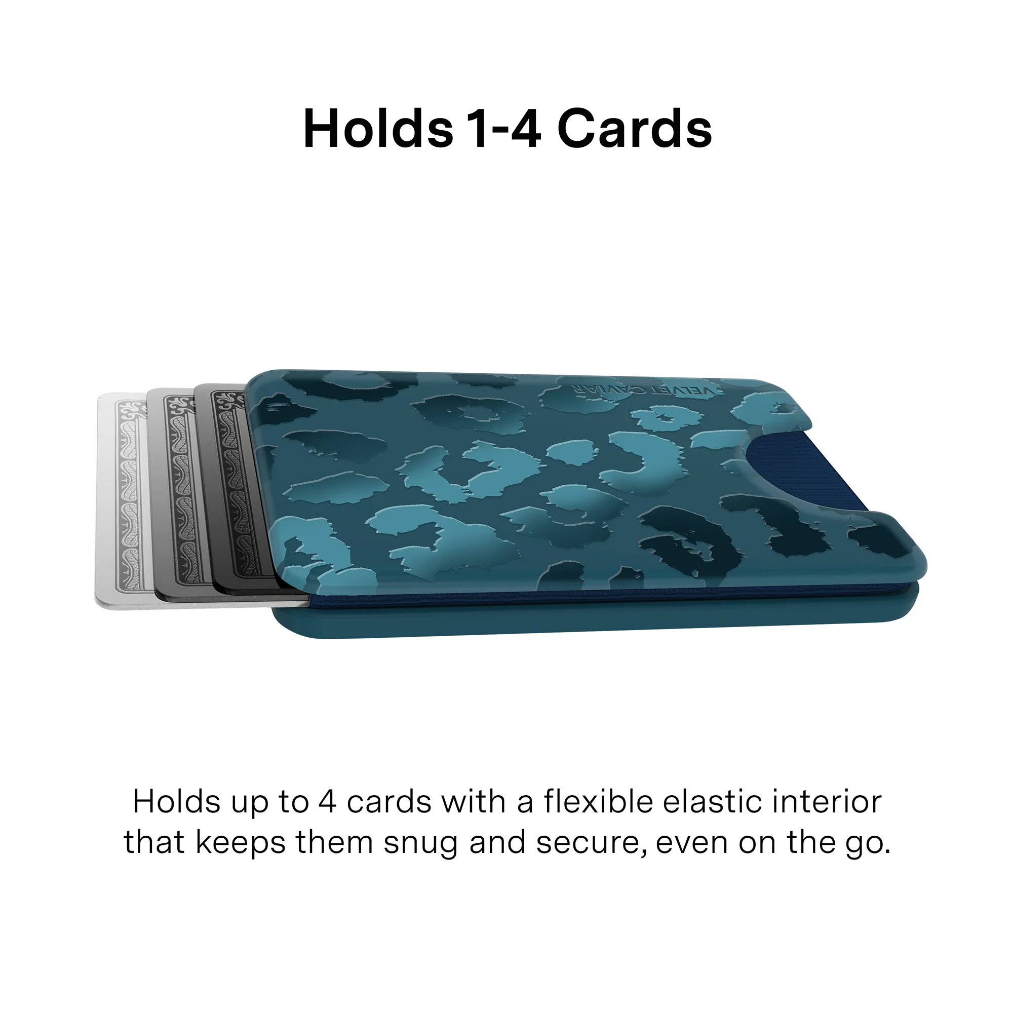 Metallic Navy Leopard MagSafe Wallet - Image 2