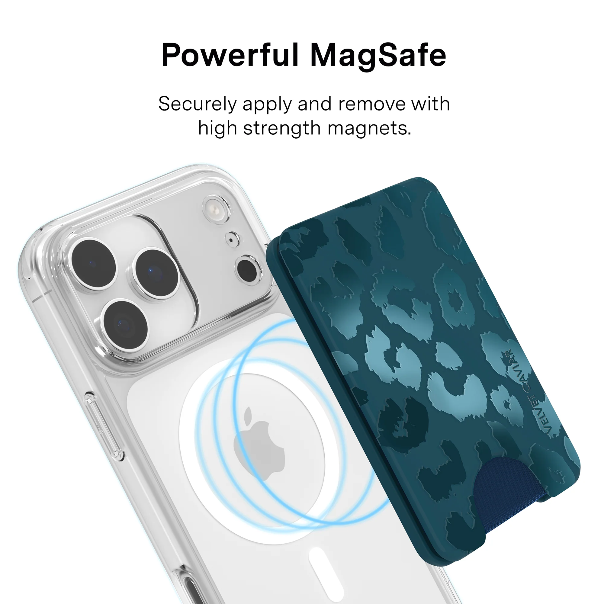 Metallic Navy Leopard MagSafe Wallet - Image 3