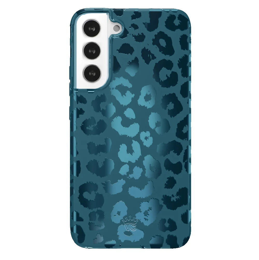 Metallic Navy Leopard Samsung Case - Image 17