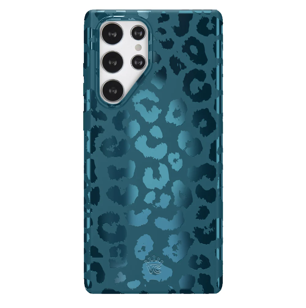 Metallic Navy Leopard Samsung Case - Image 21