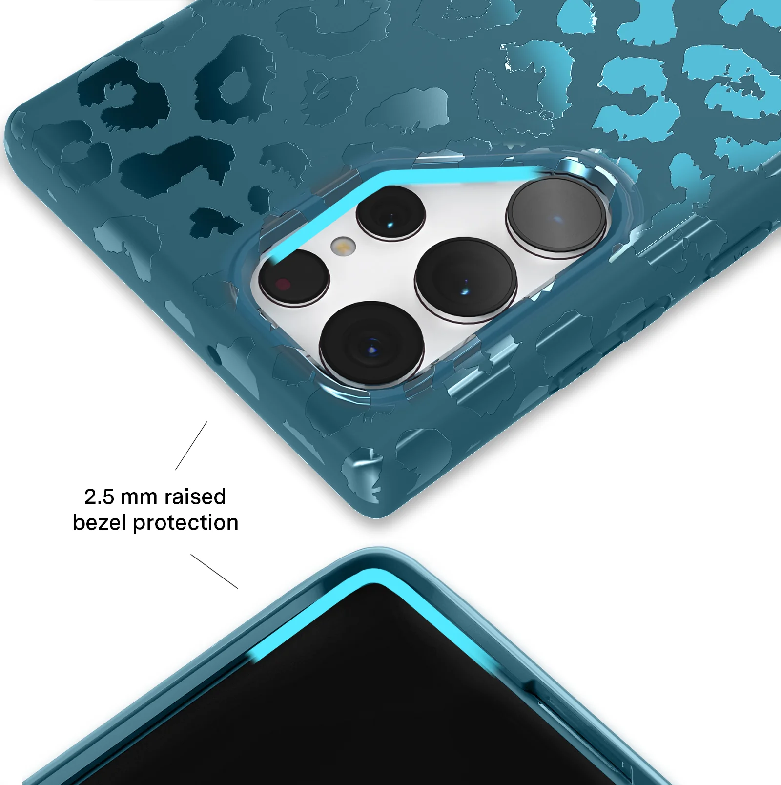Metallic Navy Leopard Samsung Case - Image 22