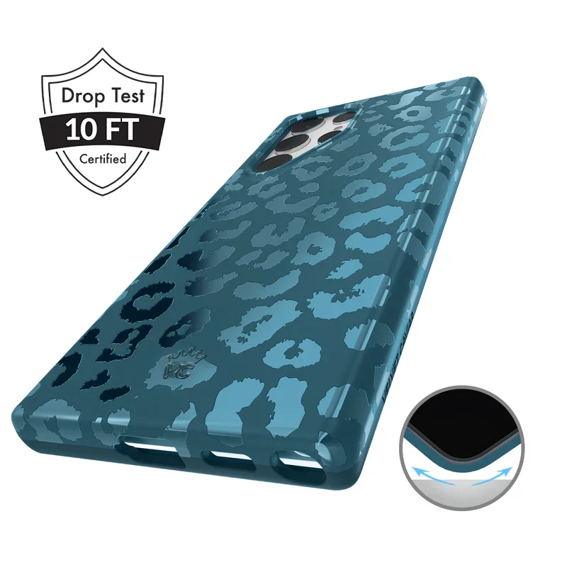 Metallic Navy Leopard Samsung Case - Image 24