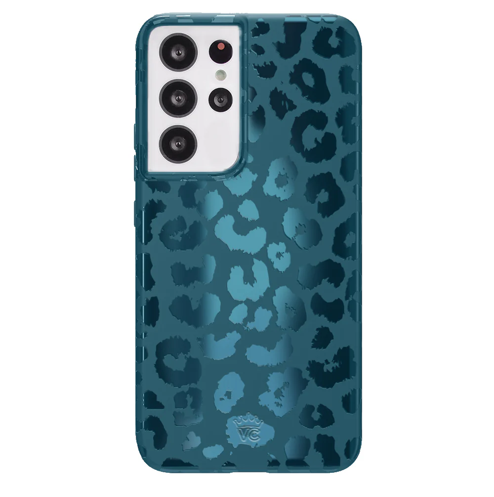 Metallic Navy Leopard Samsung Case - Image 33