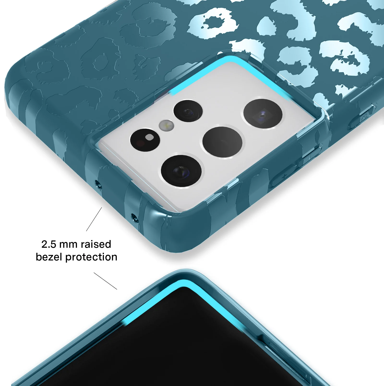Metallic Navy Leopard Samsung Case - Image 34