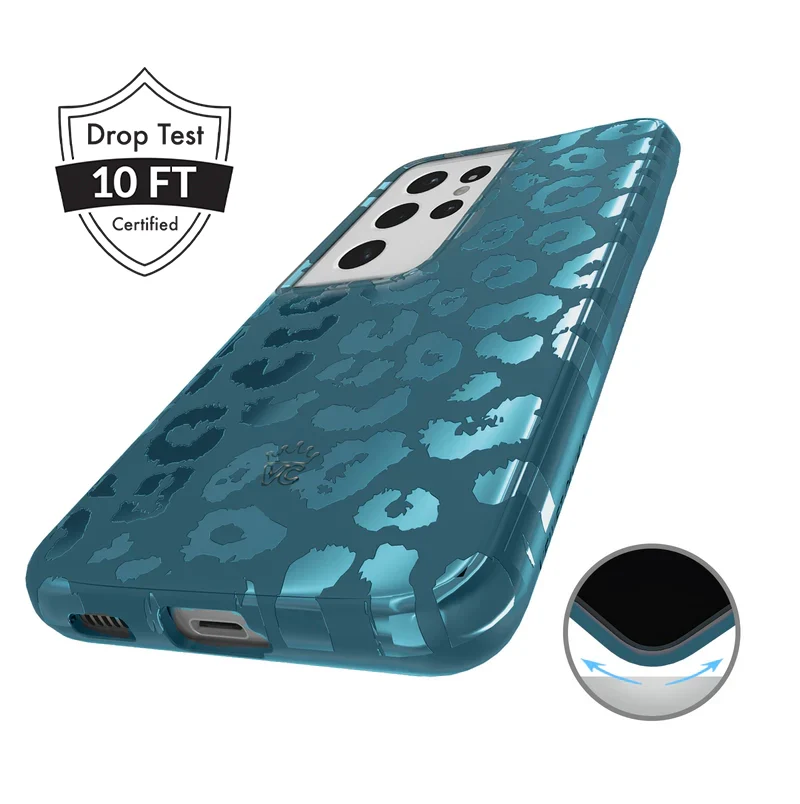 Metallic Navy Leopard Samsung Case - Image 36