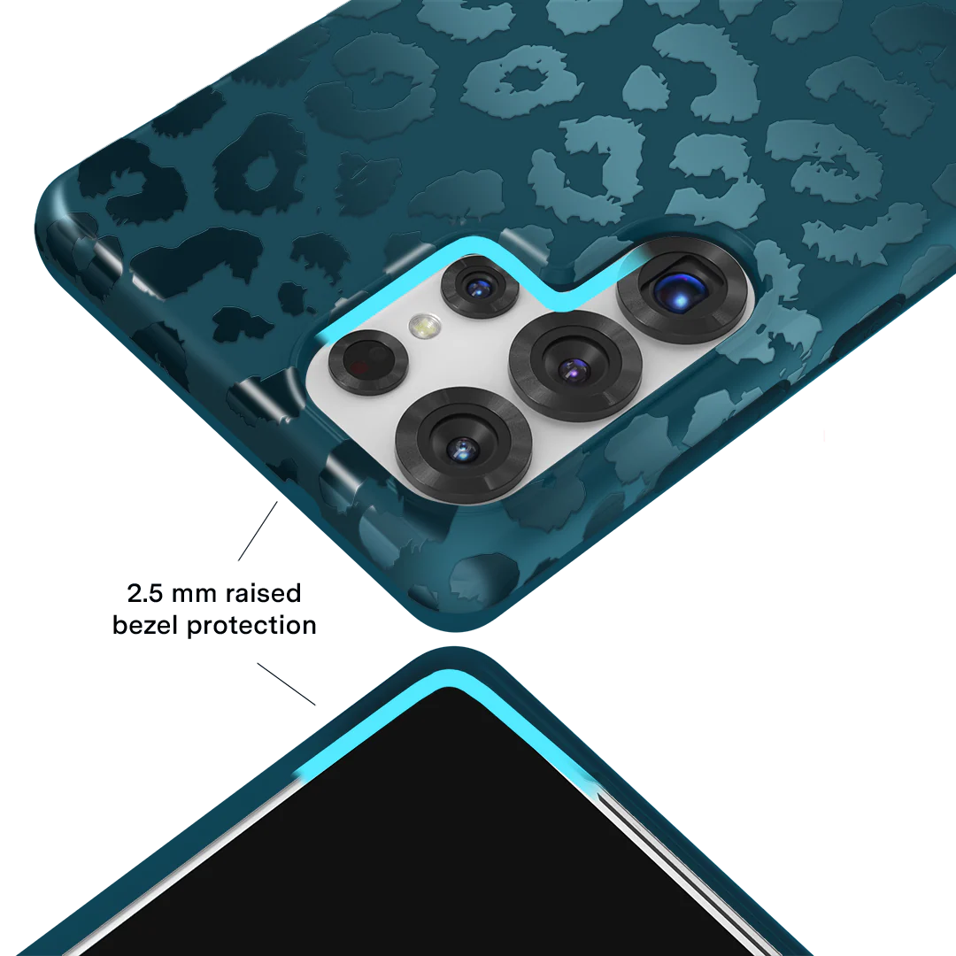 Metallic Navy Leopard Samsung Case - Image 39
