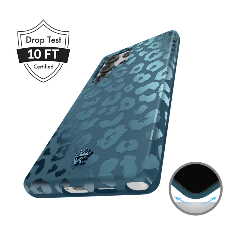 Metallic Navy Leopard Samsung Case - Image 41