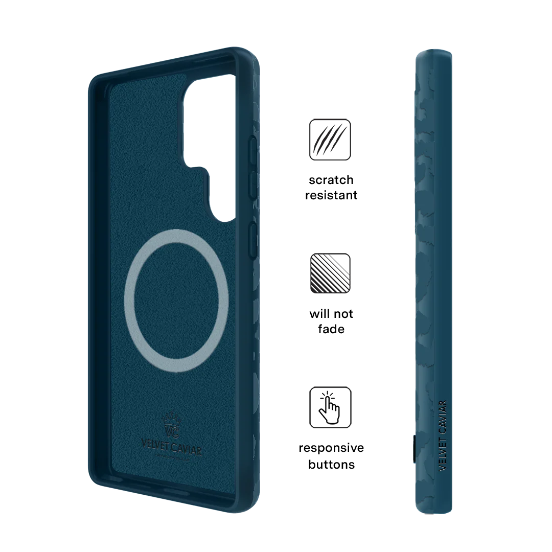 Metallic Navy Leopard Samsung Case - Image 42