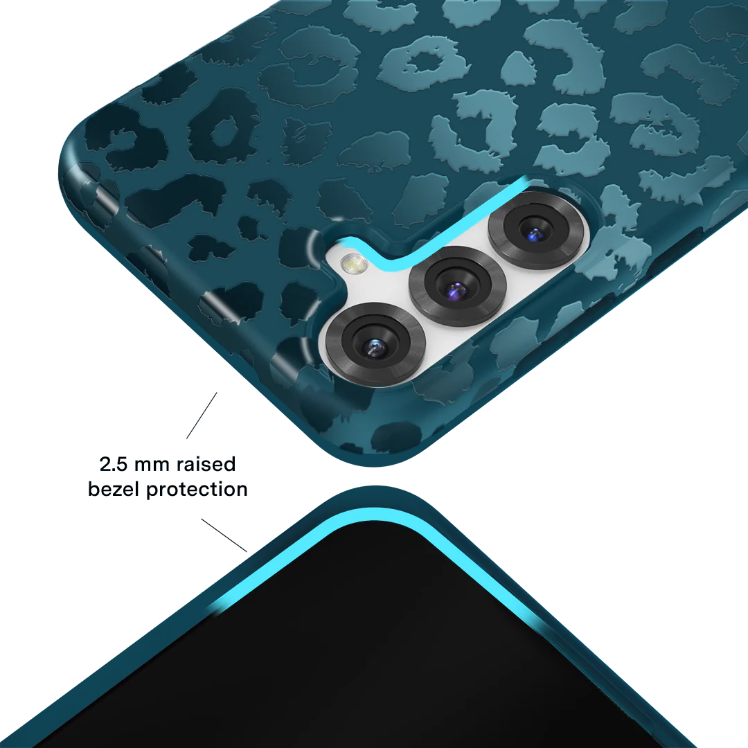Metallic Navy Leopard Samsung Case - Image 45