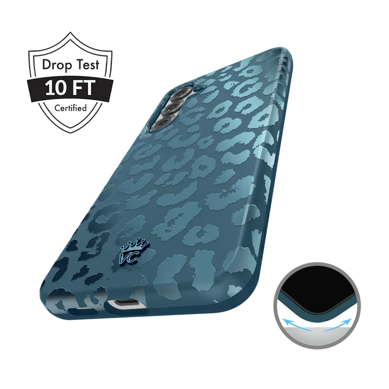 Metallic Navy Leopard Samsung Case - Image 47