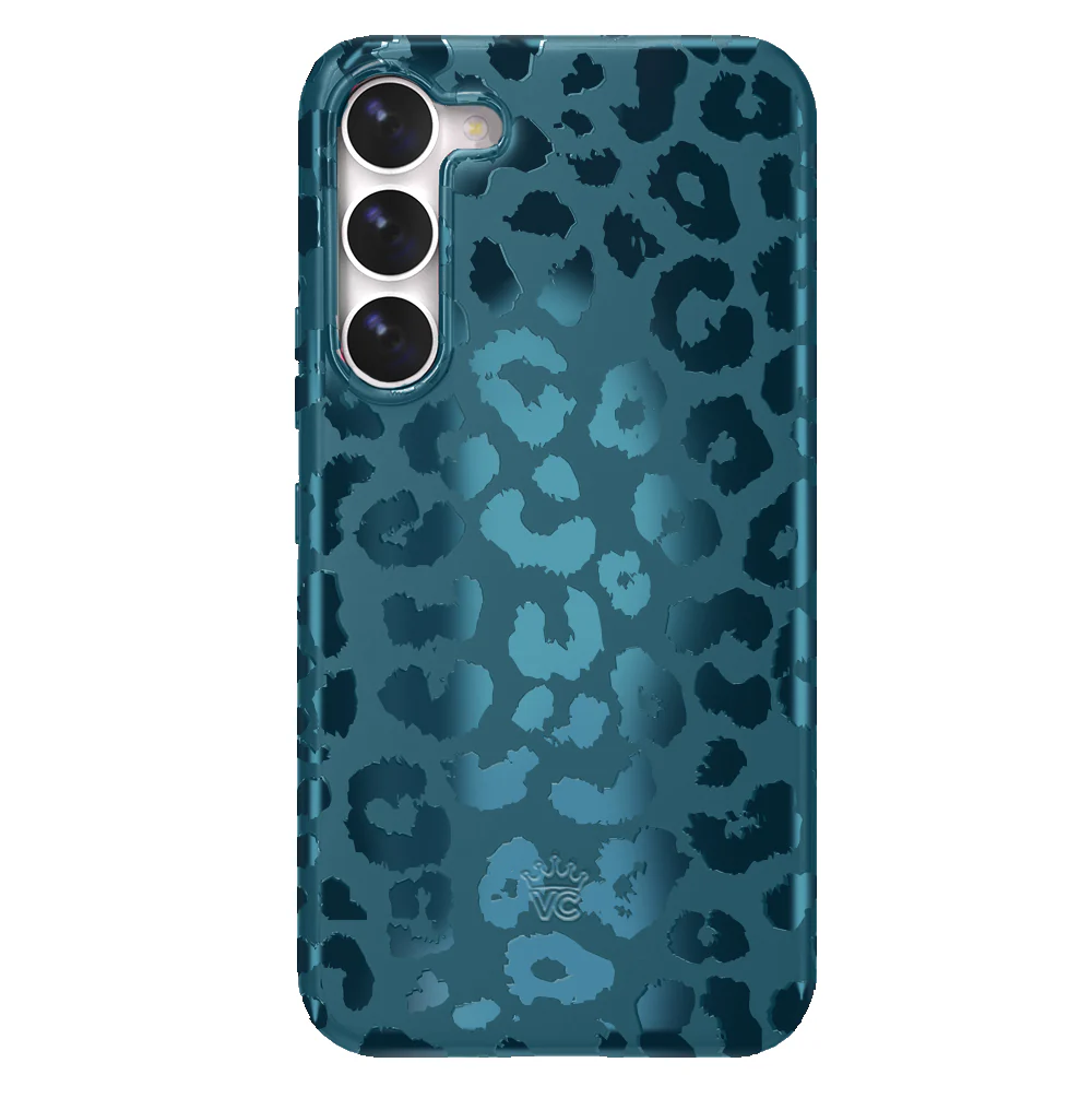 Metallic Navy Leopard Samsung Case - Image 5