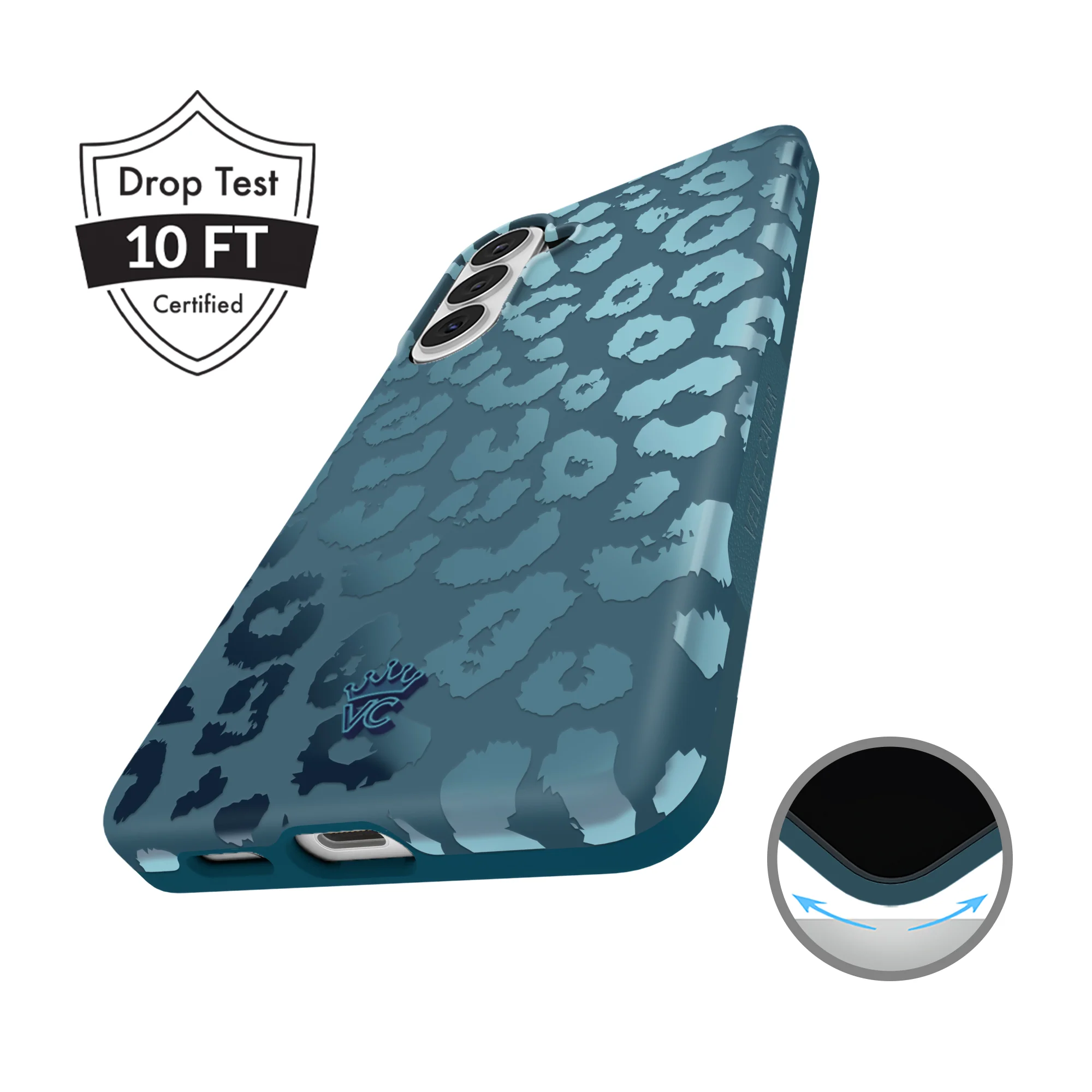 Metallic Navy Leopard Samsung Case - Image 56