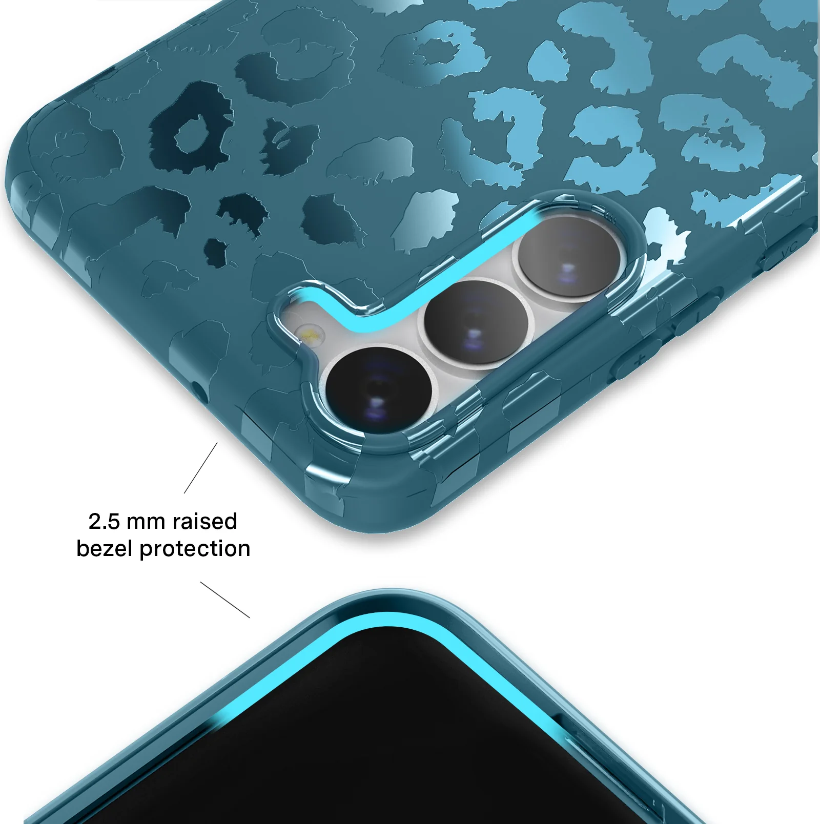 Metallic Navy Leopard Samsung Case - Image 6
