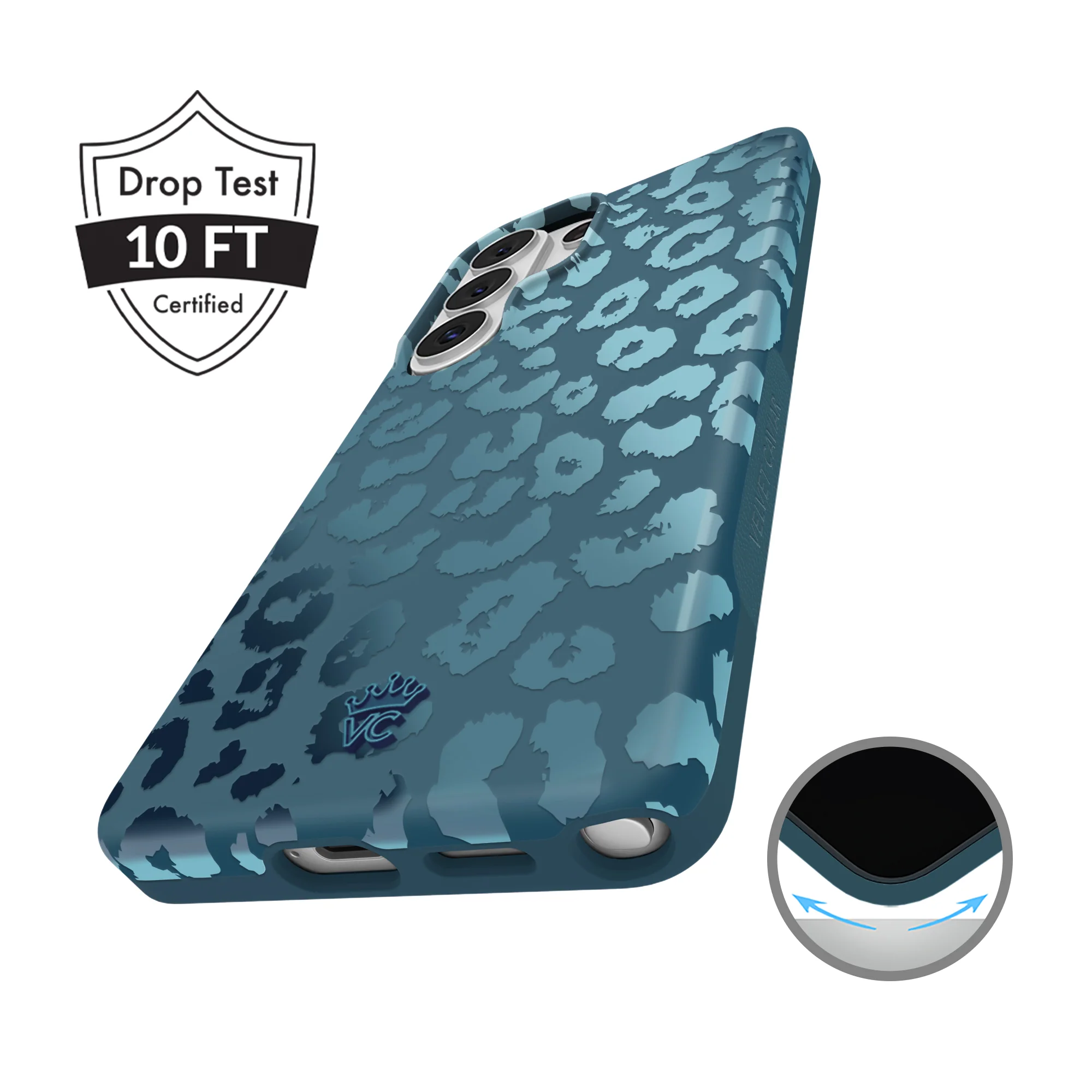 Metallic Navy Leopard Samsung Case - Image 61