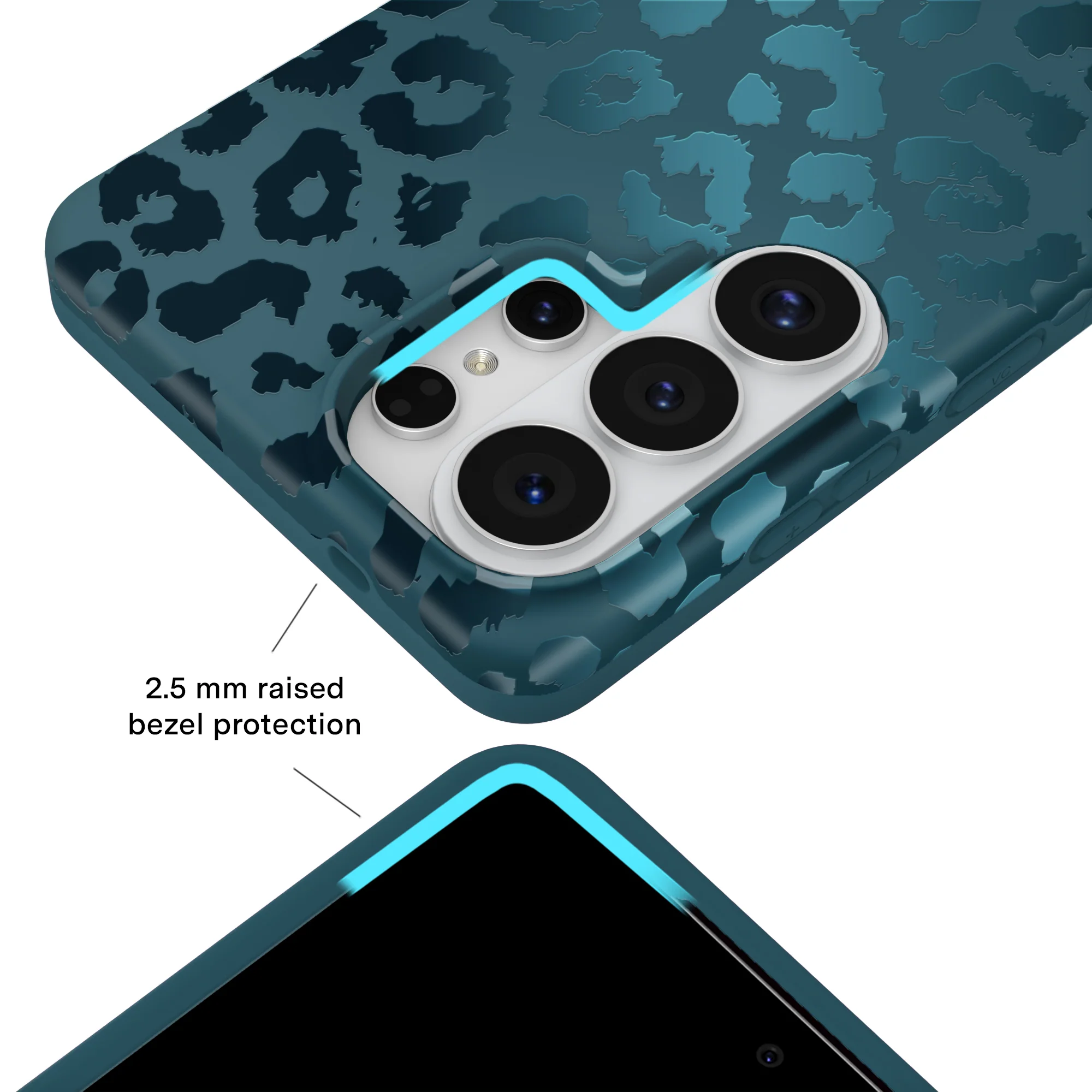 Metallic Navy Leopard Samsung Case - Image 62