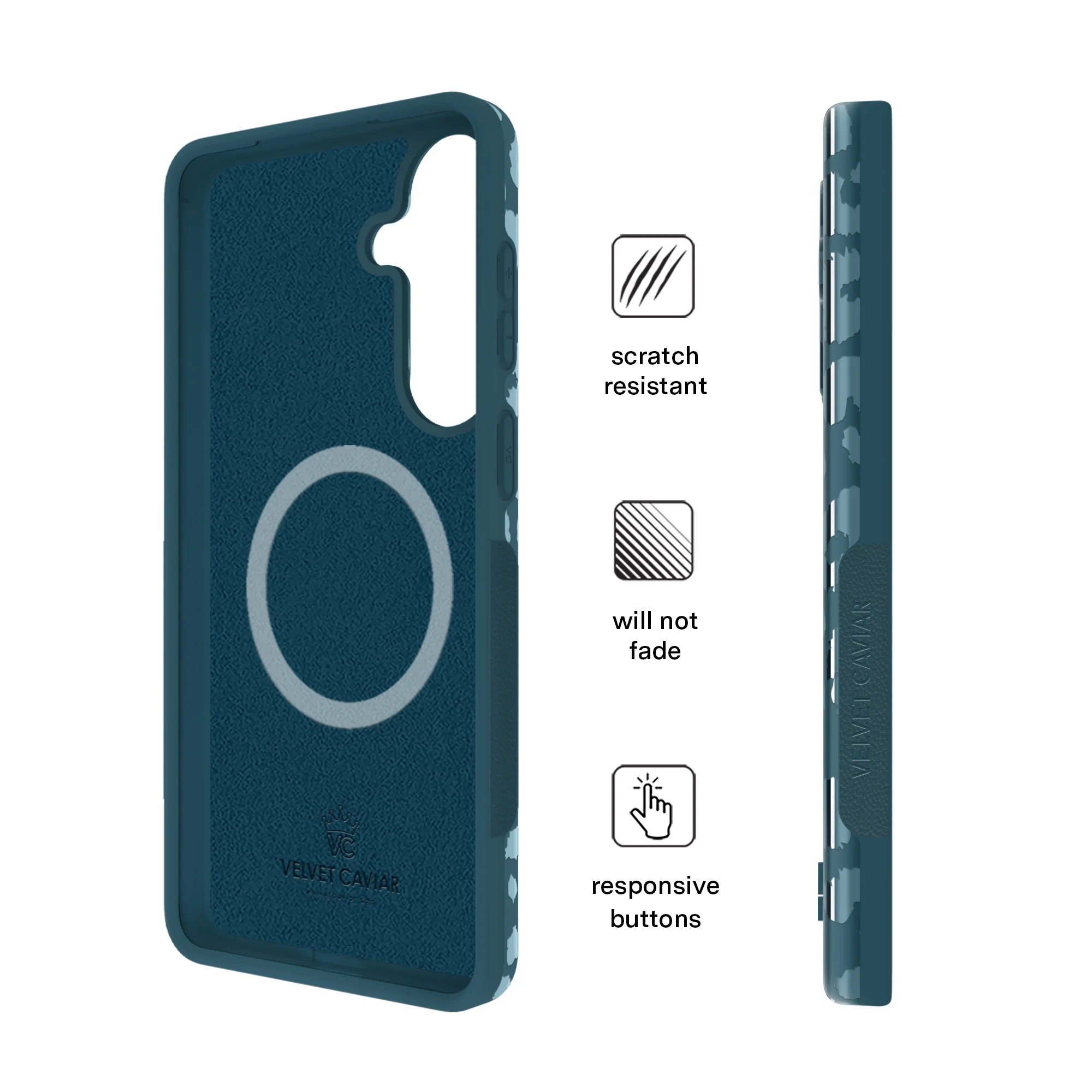 Metallic Navy Leopard Samsung Case - Image 69