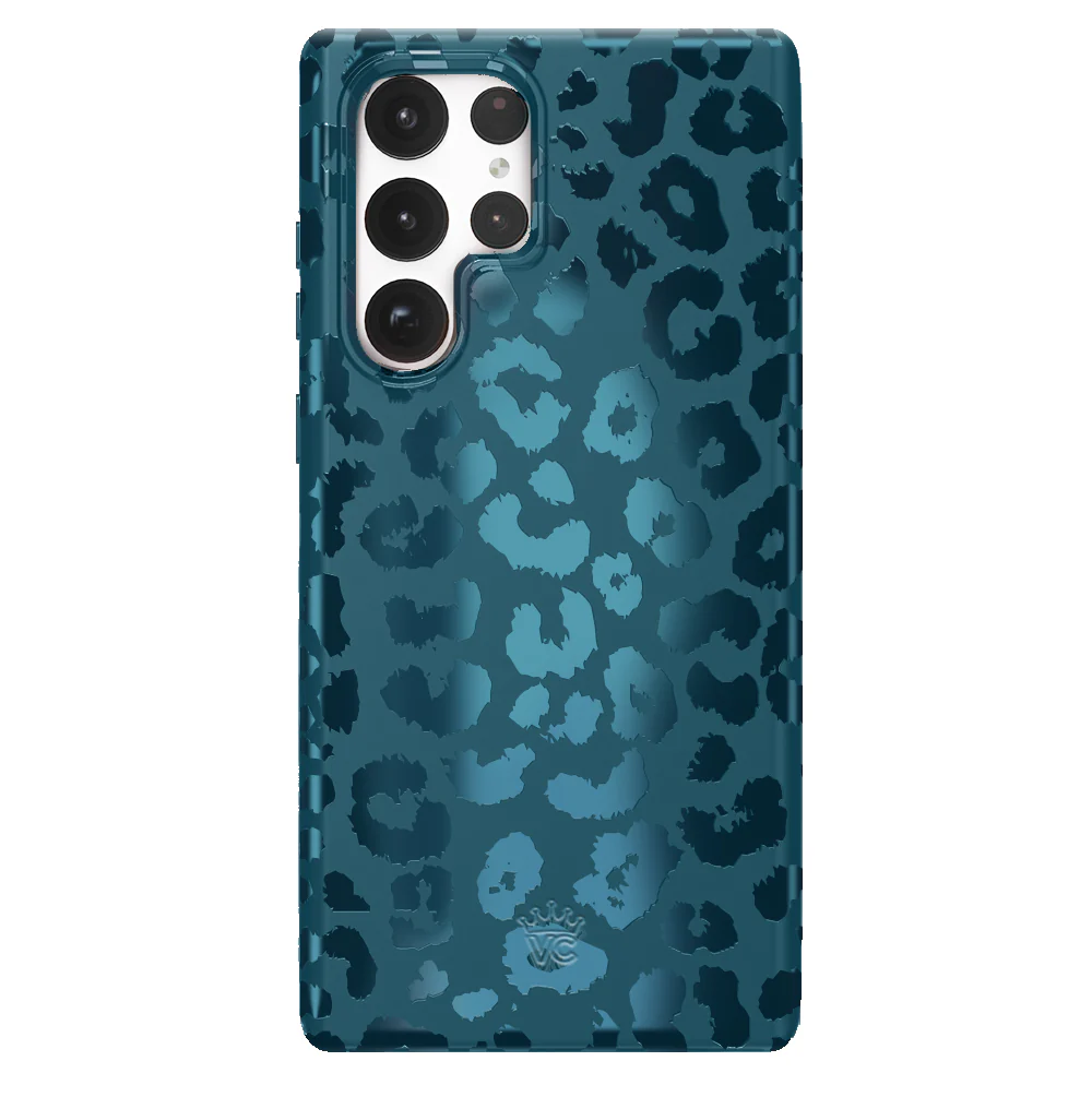 Metallic Navy Leopard Samsung Case - Image 9