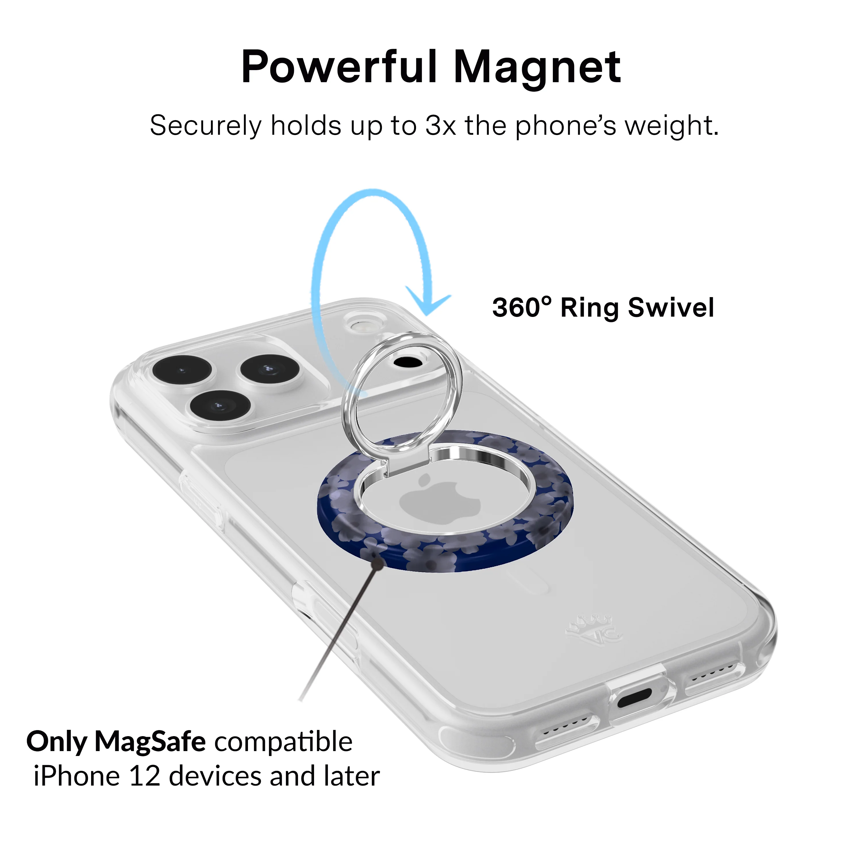Midnight Blossom MagSafe Grip Ring - Image 3