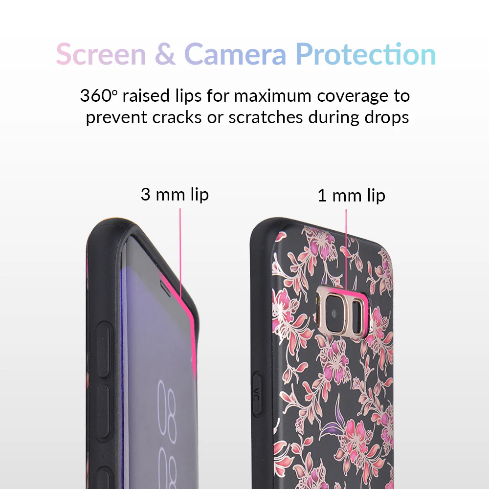 Midnight Floral Chrome Samsung Galaxy Case - Image 2