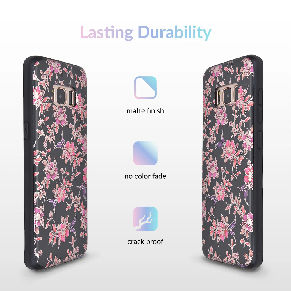 Midnight Floral Chrome Samsung Galaxy Case - Image 9