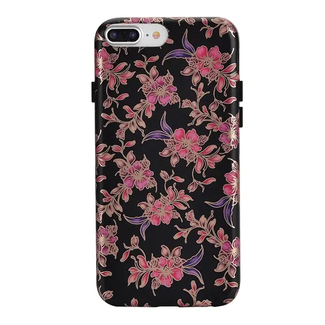 Midnight Floral Rose Gold Chrome iPhone Case - Image 22