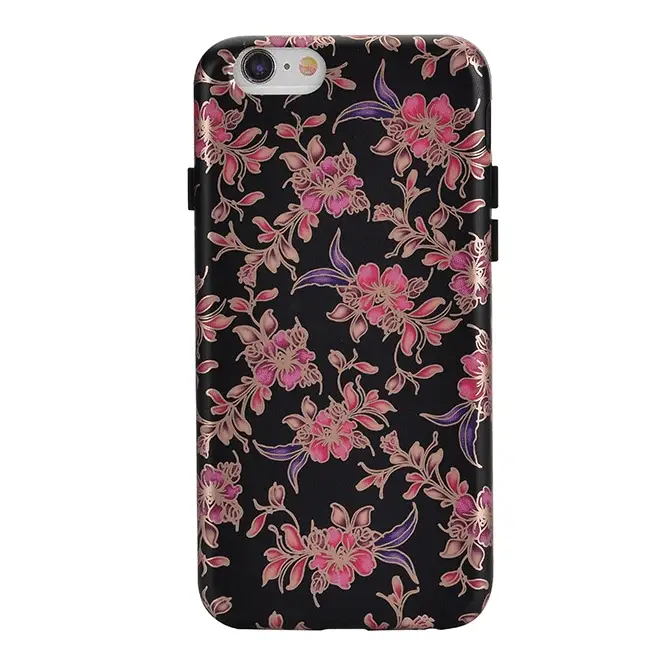 Midnight Floral Rose Gold Chrome iPhone Case - Image 42
