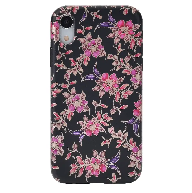 Midnight Floral Rose Gold Chrome iPhone Case - Image 54