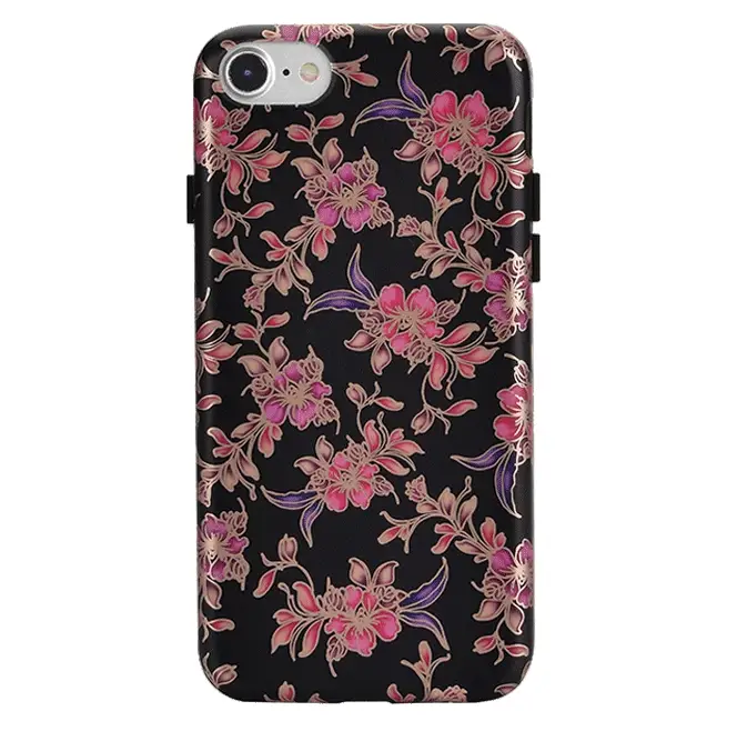 Midnight Floral Rose Gold Chrome iPhone Case - Image 8