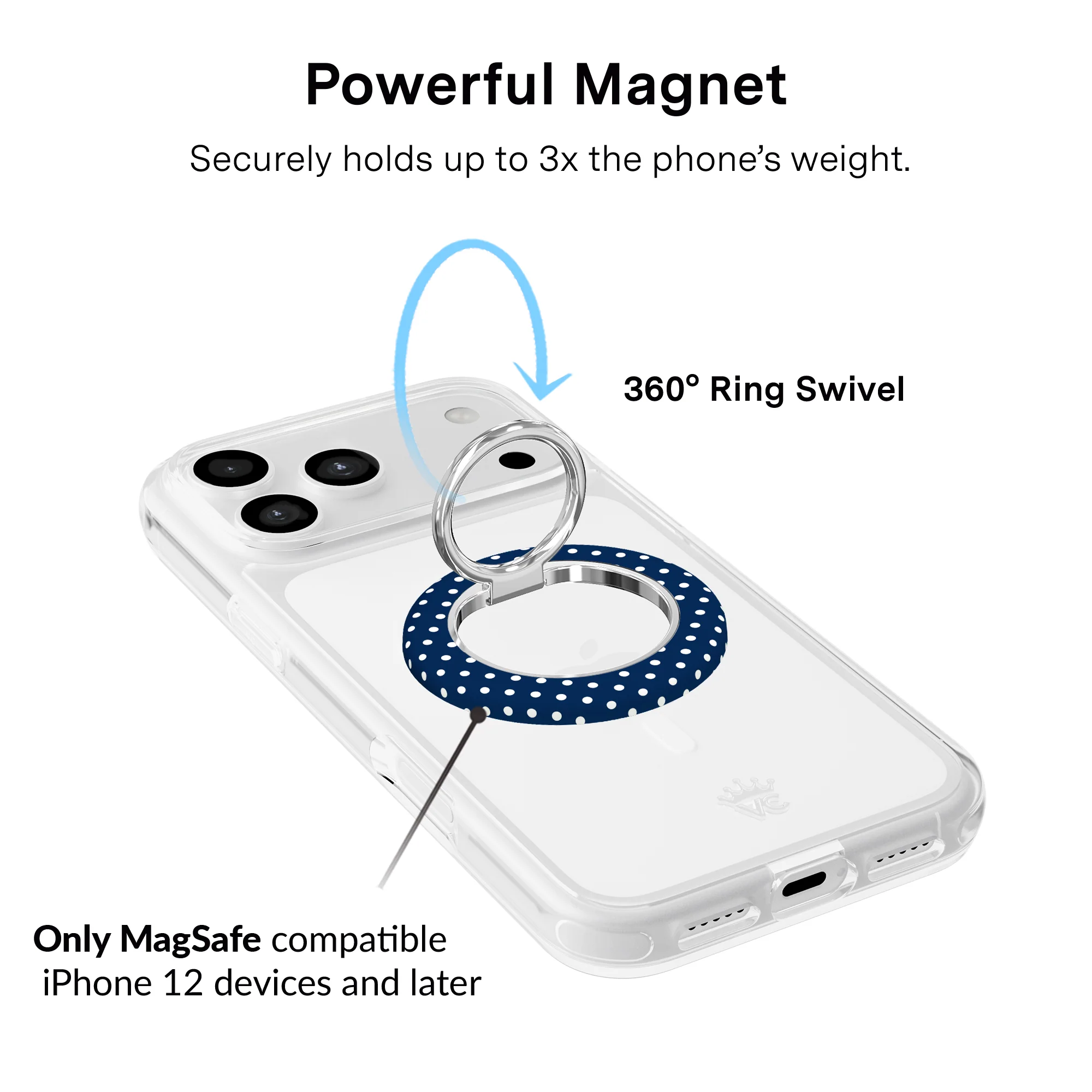 Midnight Polka Dot MagSafe Grip Ring - Image 3