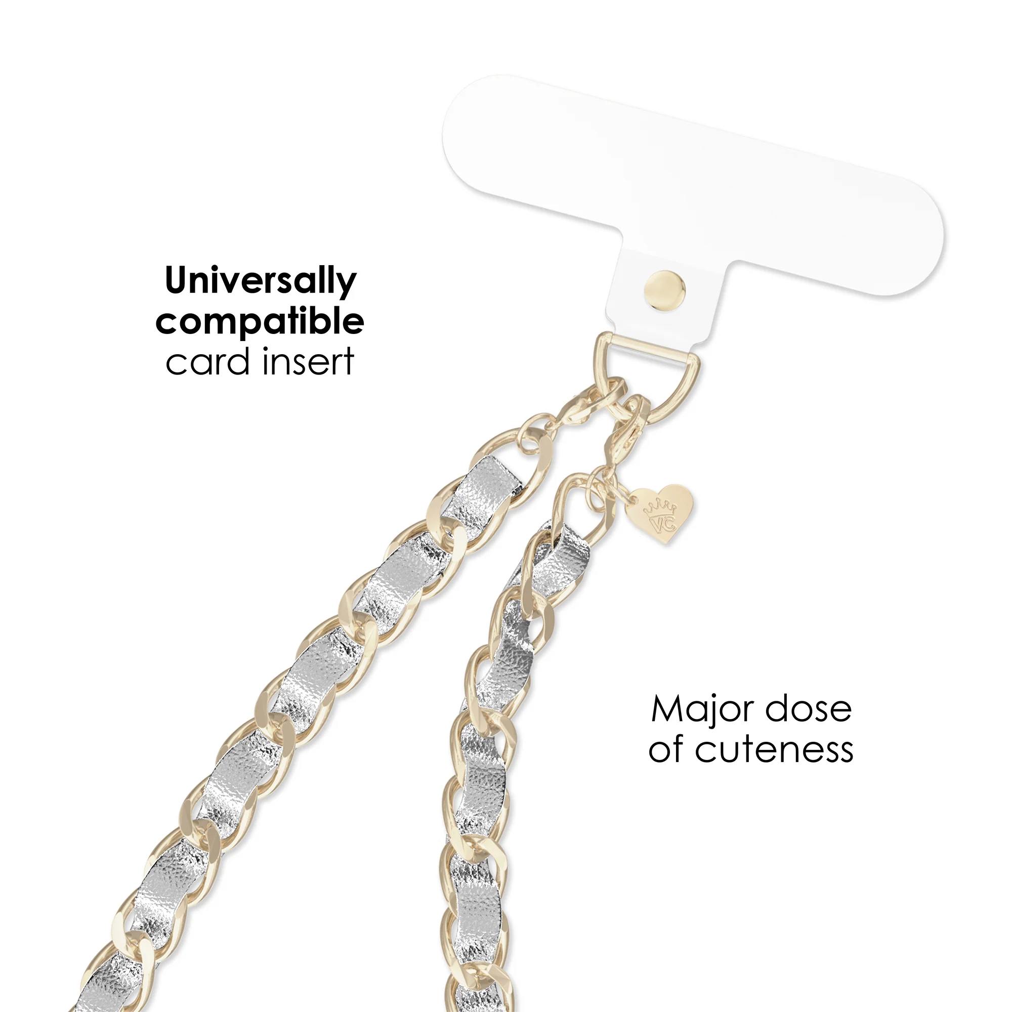 Silver Leather Chain Phone Charm - Image 3