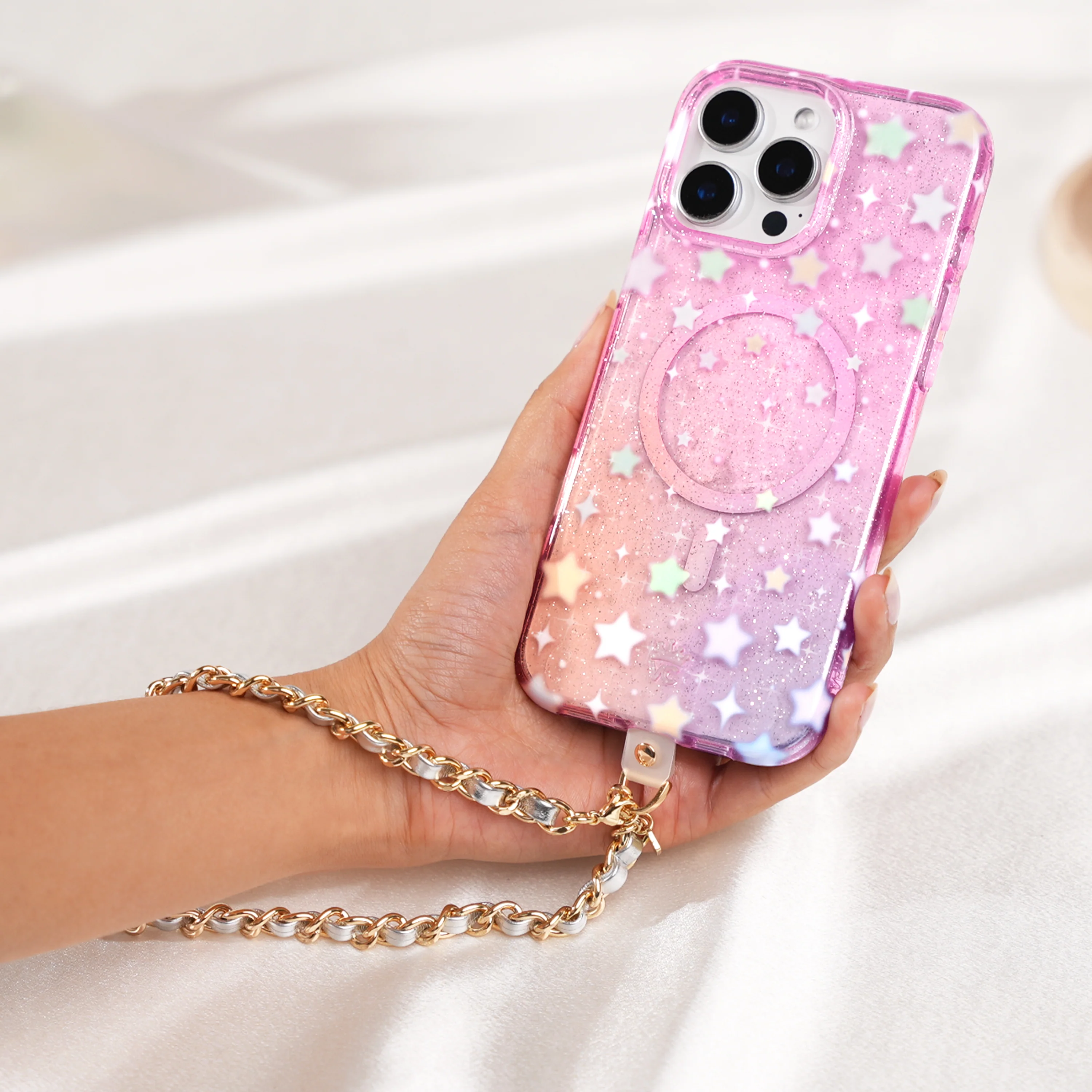 Silver Leather Chain Phone Charm - Image 4