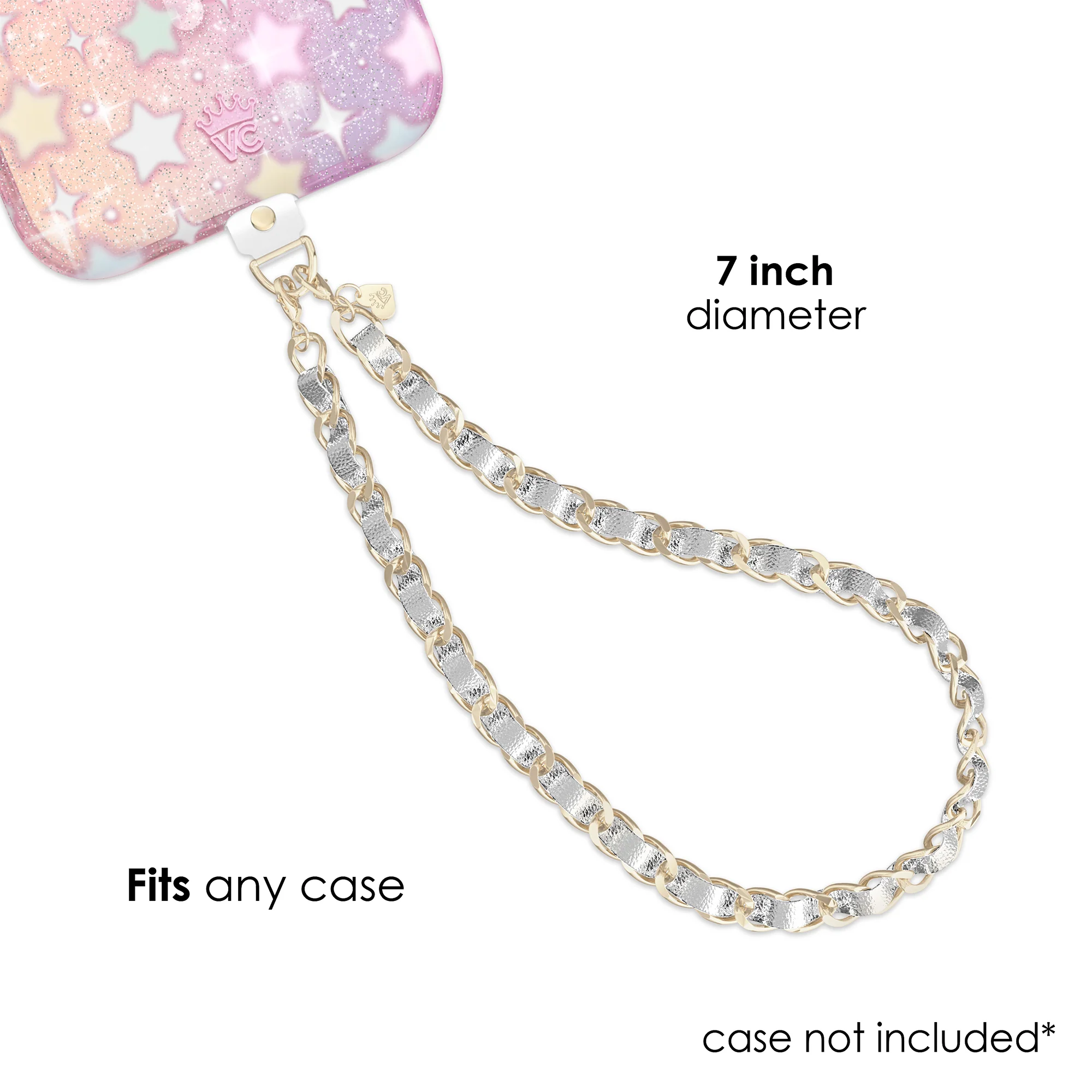 Silver Leather Chain Phone Charm - Image 5