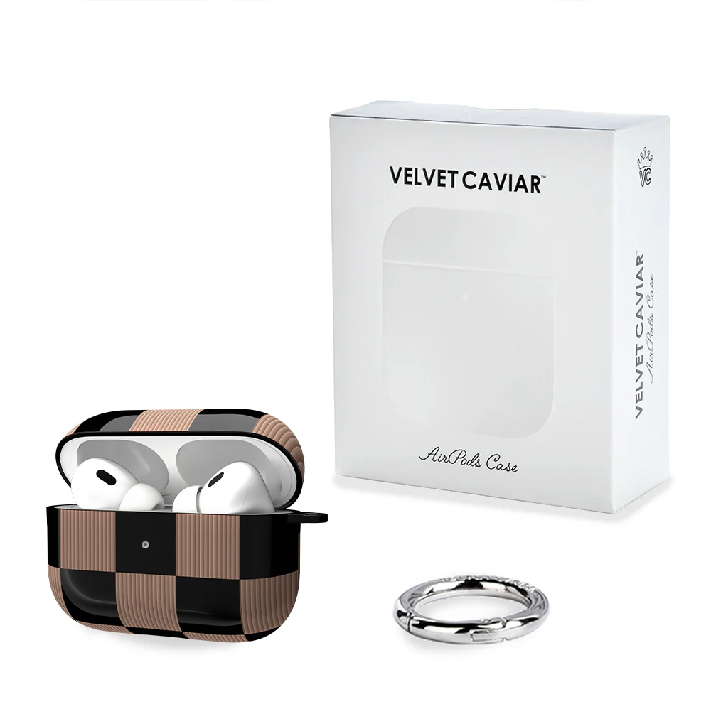 Mocha Vibe Checkered AirPod Case - Image 10