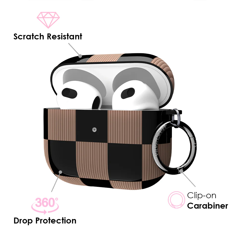Mocha Vibe Checkered AirPod Case - Image 13