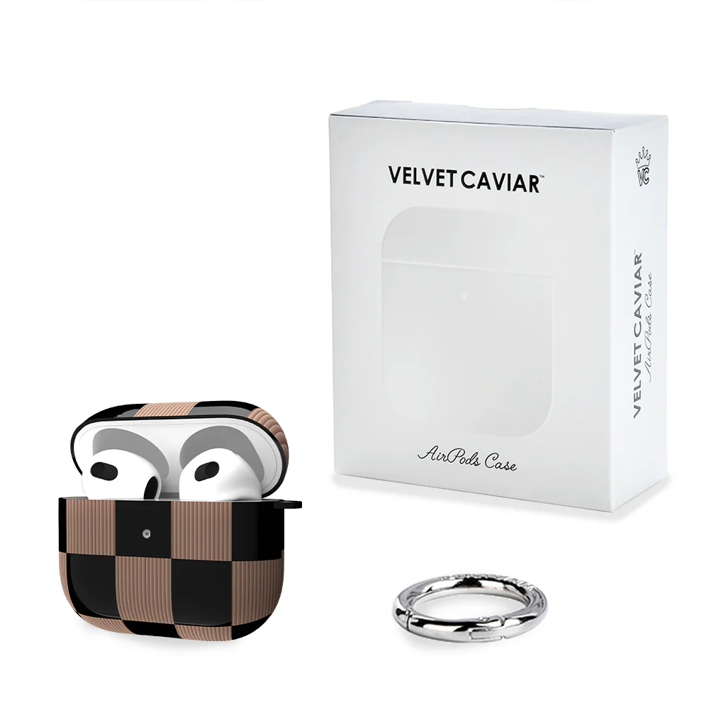 Mocha Vibe Checkered AirPod Case - Image 15