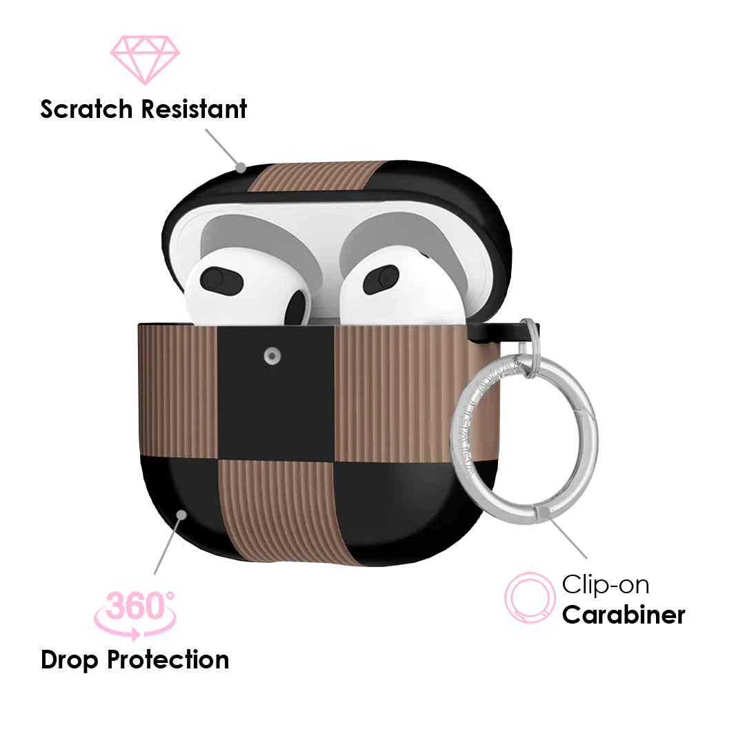 Mocha Vibe Checkered AirPod Case - Image 18