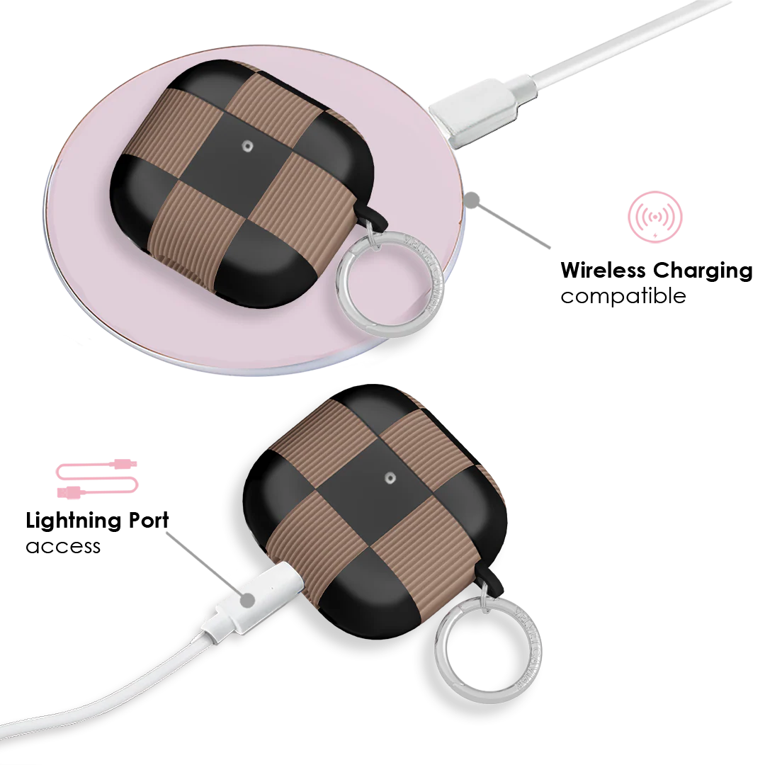 Mocha Vibe Checkered AirPod Case - Image 19