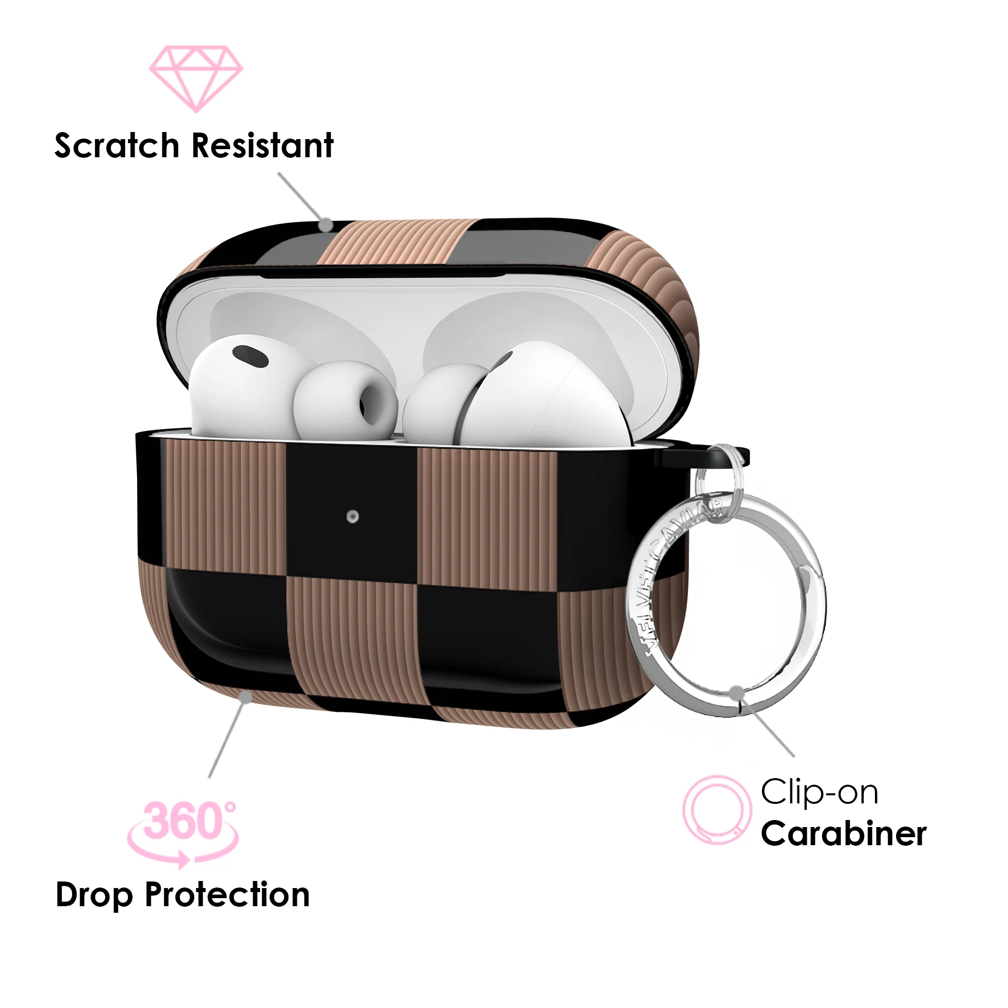 Mocha Vibe Checkered AirPod Case - Image 24