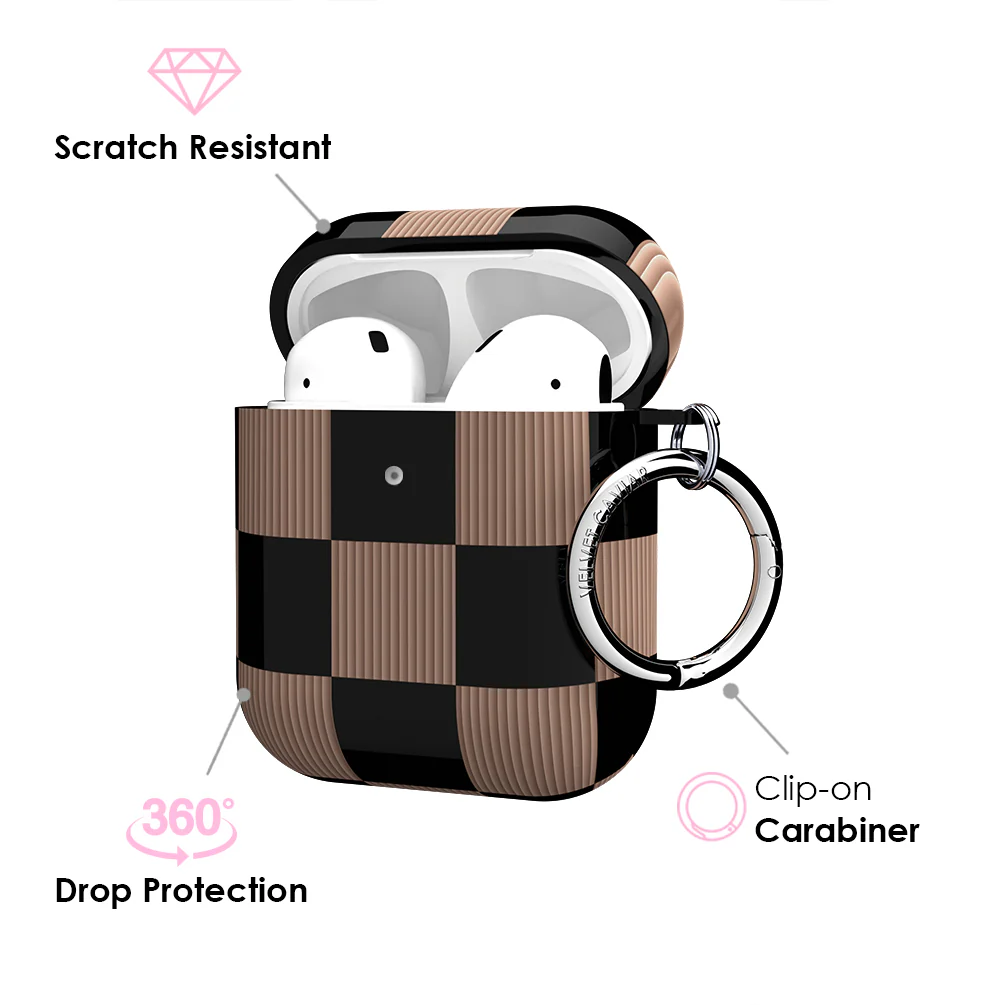 Mocha Vibe Checkered AirPod Case - Image 3