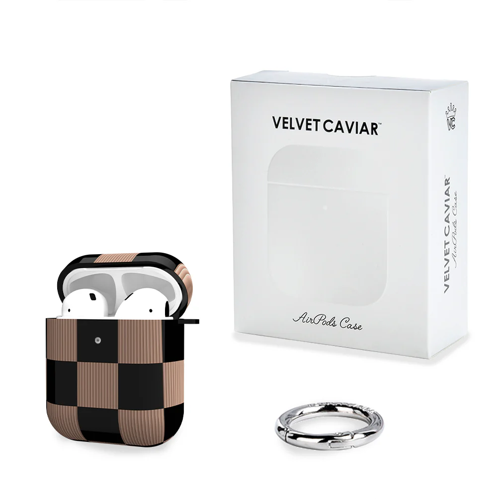 Mocha Vibe Checkered AirPod Case - Image 5
