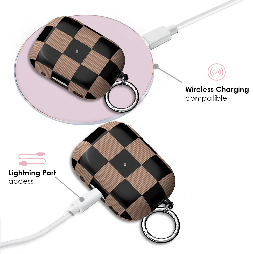 Mocha Vibe Checkered AirPod Case - Image 9